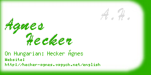 agnes hecker business card