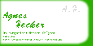 agnes hecker business card